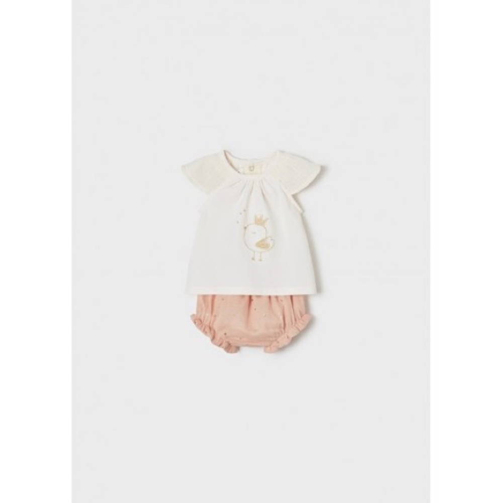 Size 6-9 months Mayoral White and Pink Baby Outfit